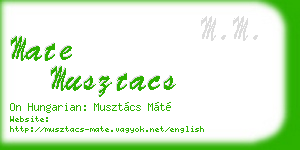 mate musztacs business card