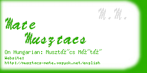 mate musztacs business card